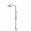 COLONNA DOCCIA TELESCOPICA CON SOFFIONE ROTONDO INOX CON SUPPORTO PRESA ACQUA CROMO