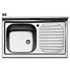 LAVELLO APPOGGIO 1 VASCA CM.80 GOCCIOLATOIO SX INOX