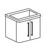 BASE LAVABO SOSPESA CM.50,5X50 H.56 BIANCO OPACO ANTE BIANCO GLOSSY NOVELLA DIPIU'