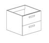 BASE SOSPESA 2 CASSETTI CM.60X60 H.50 MANIGLIA INCASSO ROVERE MEDIO LAVELLA DIPIU'