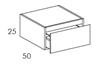 BASE CONTENITORE SOSPESA 1 CASSETTO CM.70 P.50 H.25 ROVERE SABBIA CASSETTO BIANCO OPACO