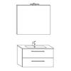 MOBILE DA BAGNO SOSPESO ANGELA CM.80 CEMENTO CHIARO