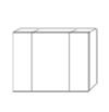 SPECCHIO CONTENITORE 3 ANTE CM.80X16 H.60 BIANCO LUCIDO