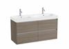 BASE SOSPESA 4 CASSETTI CON DOPPIO LAVABO CM.120X46 H.64,5 OLMO SCURO