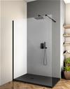 PARETE DOCCIA WALK-IN OPEN SPACE CON SOSTEGNO CM.85 H.200 FILICUDI WALL PROFILO NERO - PANNELLO TRASPARENTE