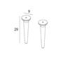 SET 2 PIEDINI H.29 PER BASE IDRA NOCE