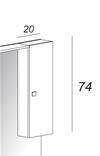 PENSILE SUPER CM.20X74 DX BIANCO