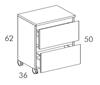 CARRELLO CON RUOTE 2 CASSETTI CM.50 P.36 H.62 FREEDOMLACCATO BIANCO OPACO