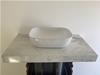 TOP IN GRES CM.47X90 H.8 BIANCO MARMORIZZATO LUCIDO