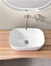 LAVABO DA APPOGGIO RETTANGOLARE IN CERAMICA CM.46 P.33 H.13
