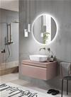MOBILE DA BAGNO SOSPESO RIO CM.100 CON SPECCHIO LED BETTY DIAM.80 ROSA POLVERE