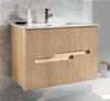 BASE SOSPESA 2 CASSETTI RIGHE CM.70 GRIGIO PERLA CON LAVABO IN CERAMICA