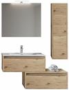 MOBILE DA BAGNO SOSPESO LUNA CM.80 CON CASSETTONE CM.80 QUERCIA NATURALE